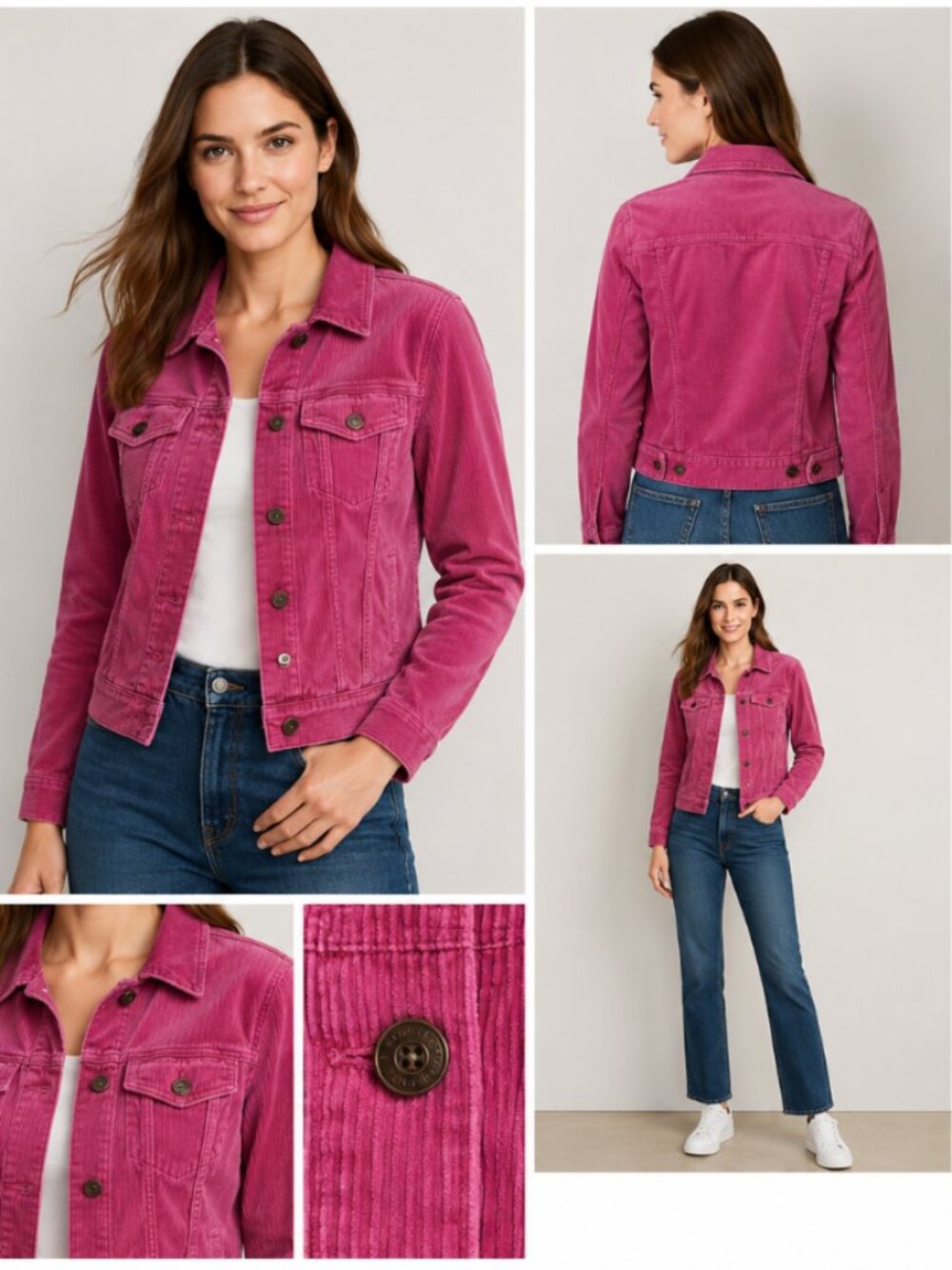 GAP Women's Rose Pink Corduroy Jacket